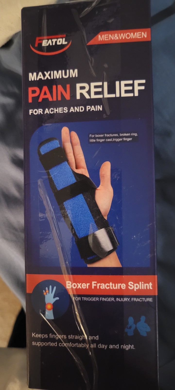 Featol Unisex Boxer Fracture Splint NIB Maximum Pain Relief M/L LEFT Hand