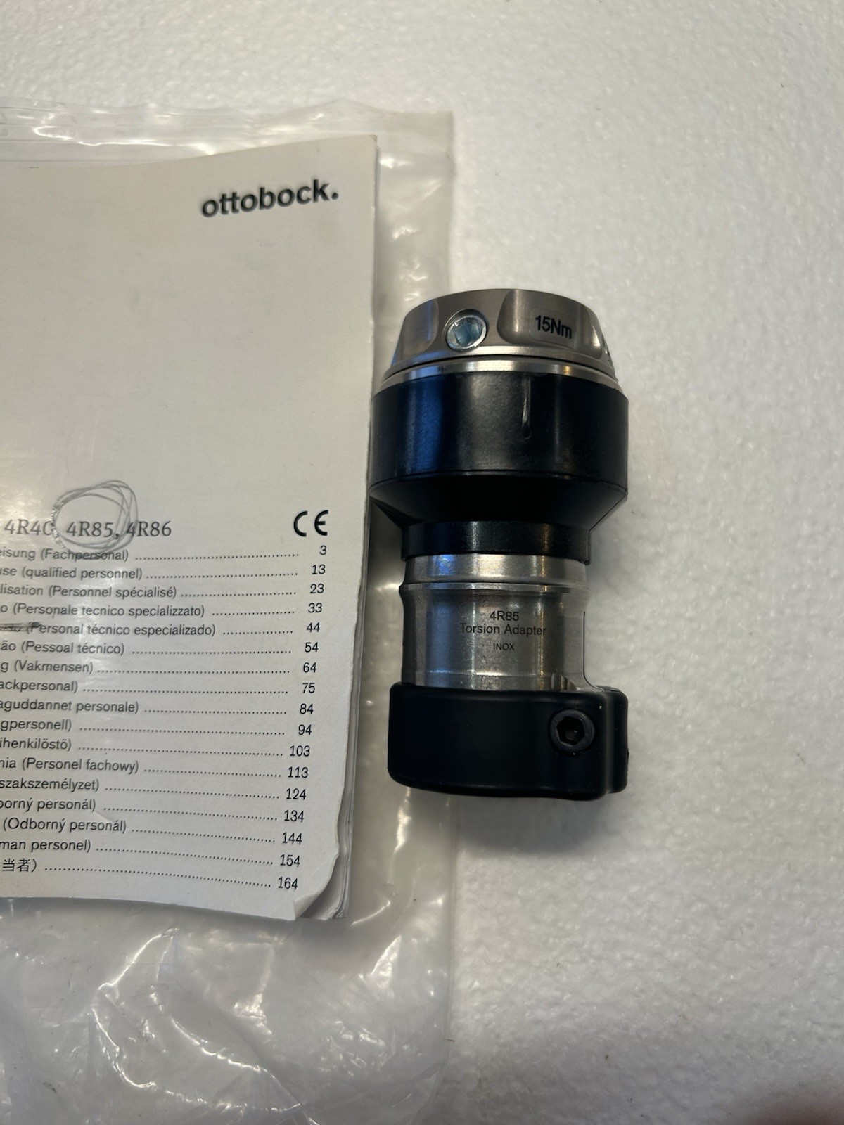 Ottobock 4R85 Torsion Adapter 30 mm Tube Inox Modular Rotator Black/Silver