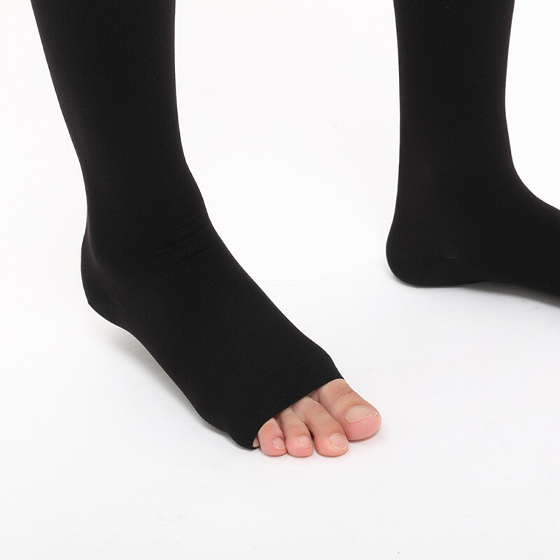 Compression Socks Knee Length Calf Open Toe Circulation Varicose Veins Men Women