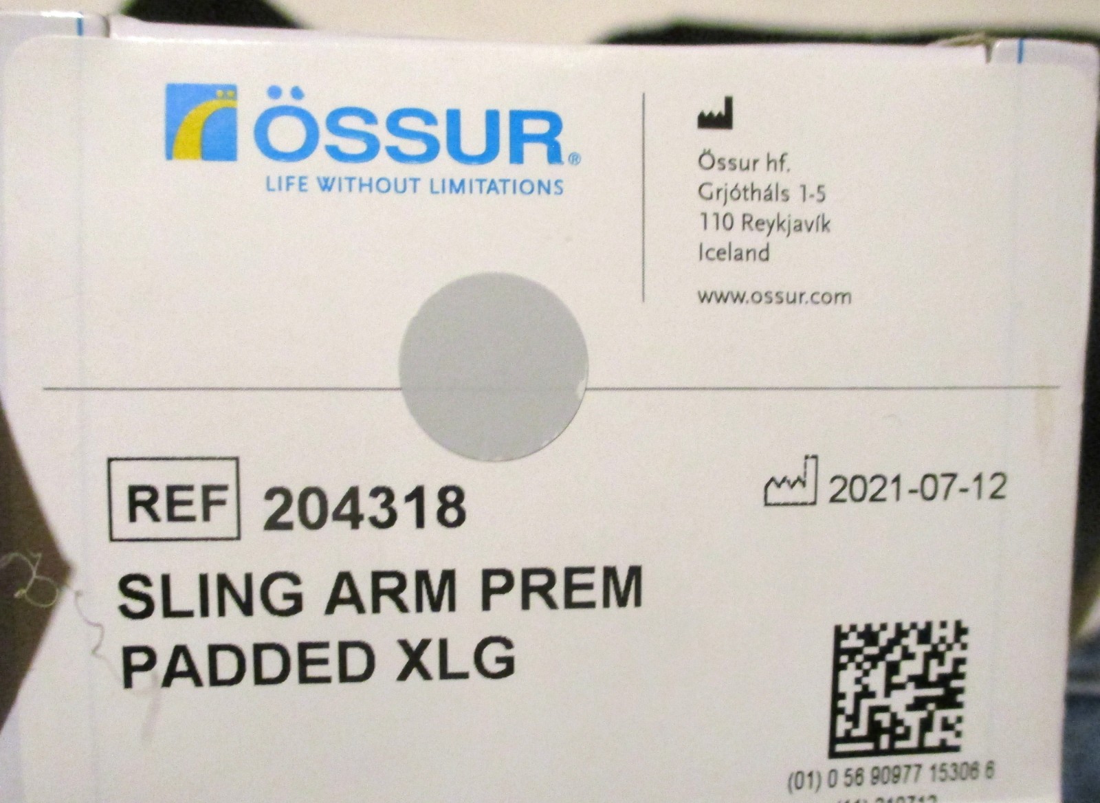 Ossur Premium Padded Arm Sling, Right or Left, Part#204318, Size X-Large NEW