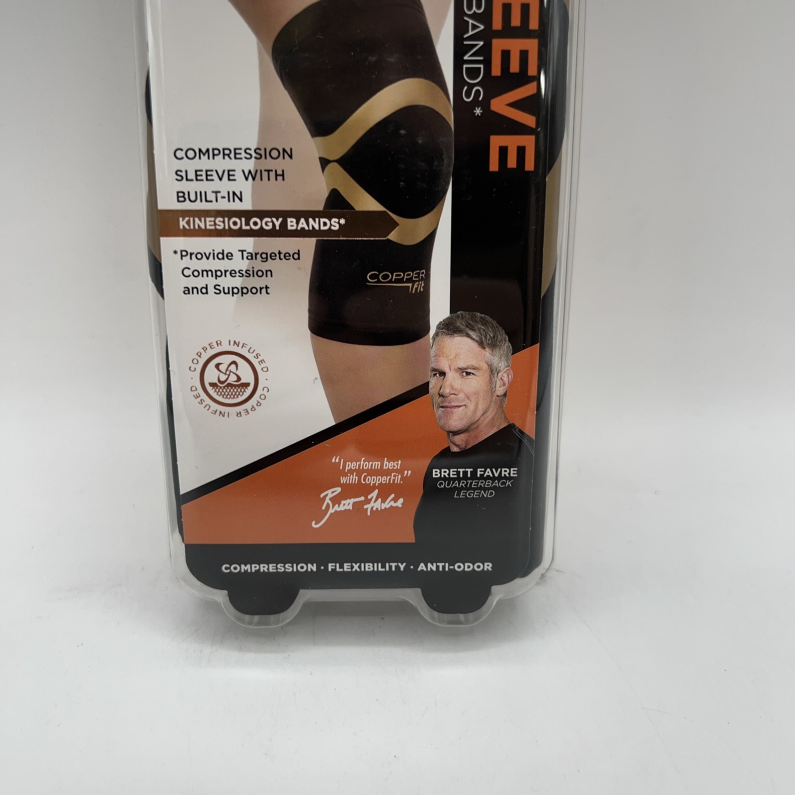 Copper Compression Knee Sleeve PRO SERIES Built In Kinesiology Bands