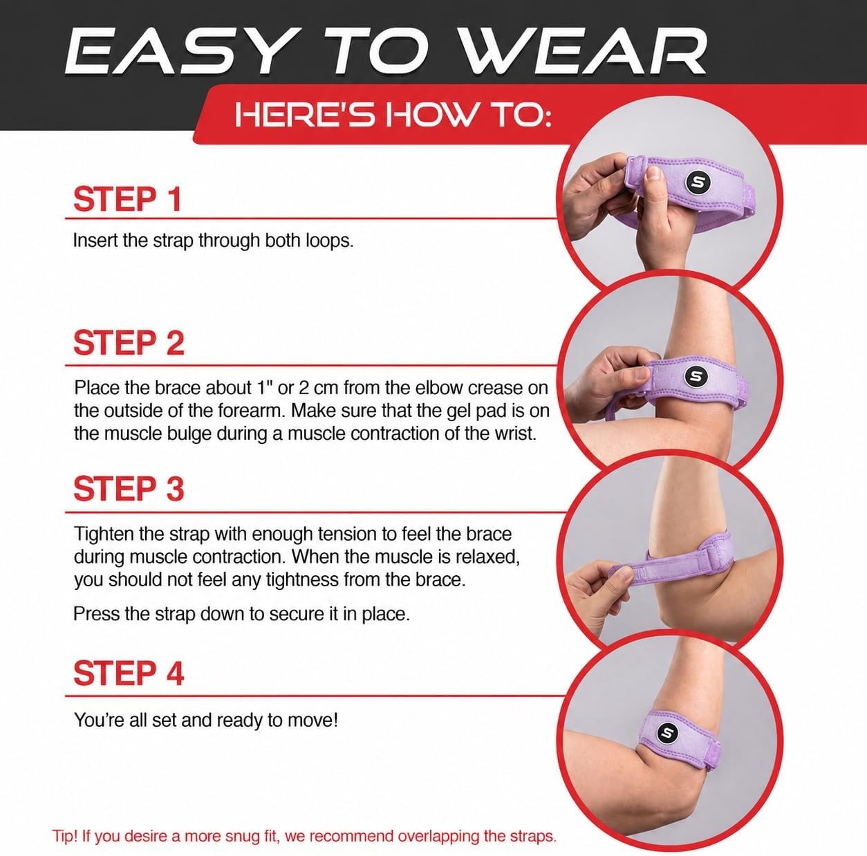 Sleeve Stars Tennis Elbow Brace for Men & Women Tendonitis Strap Golfers Support