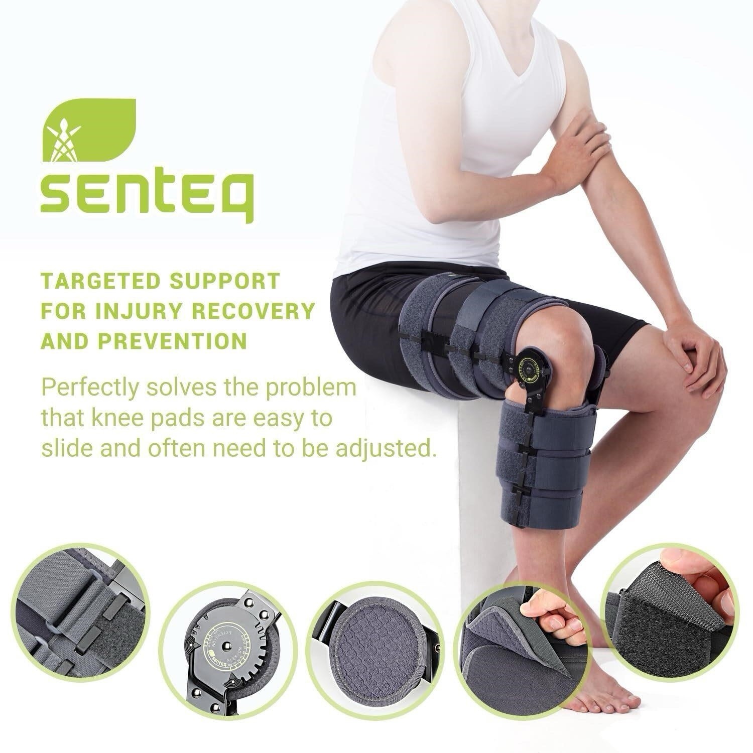 SENTEQ Knee Brace ROM Orthosis Immobilizer Post-op ROM Knee brace/foam