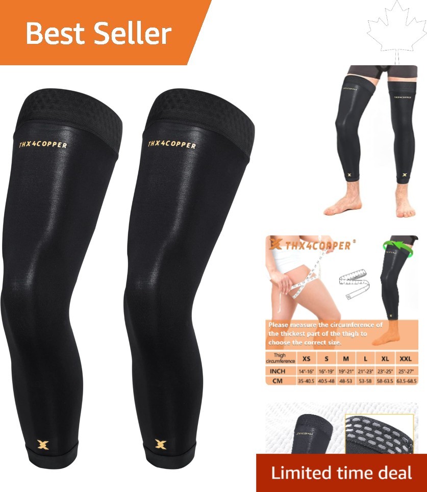 Ergonomic Compression Full Leg Sleeves – Enhanced Performance & Recovery, Large