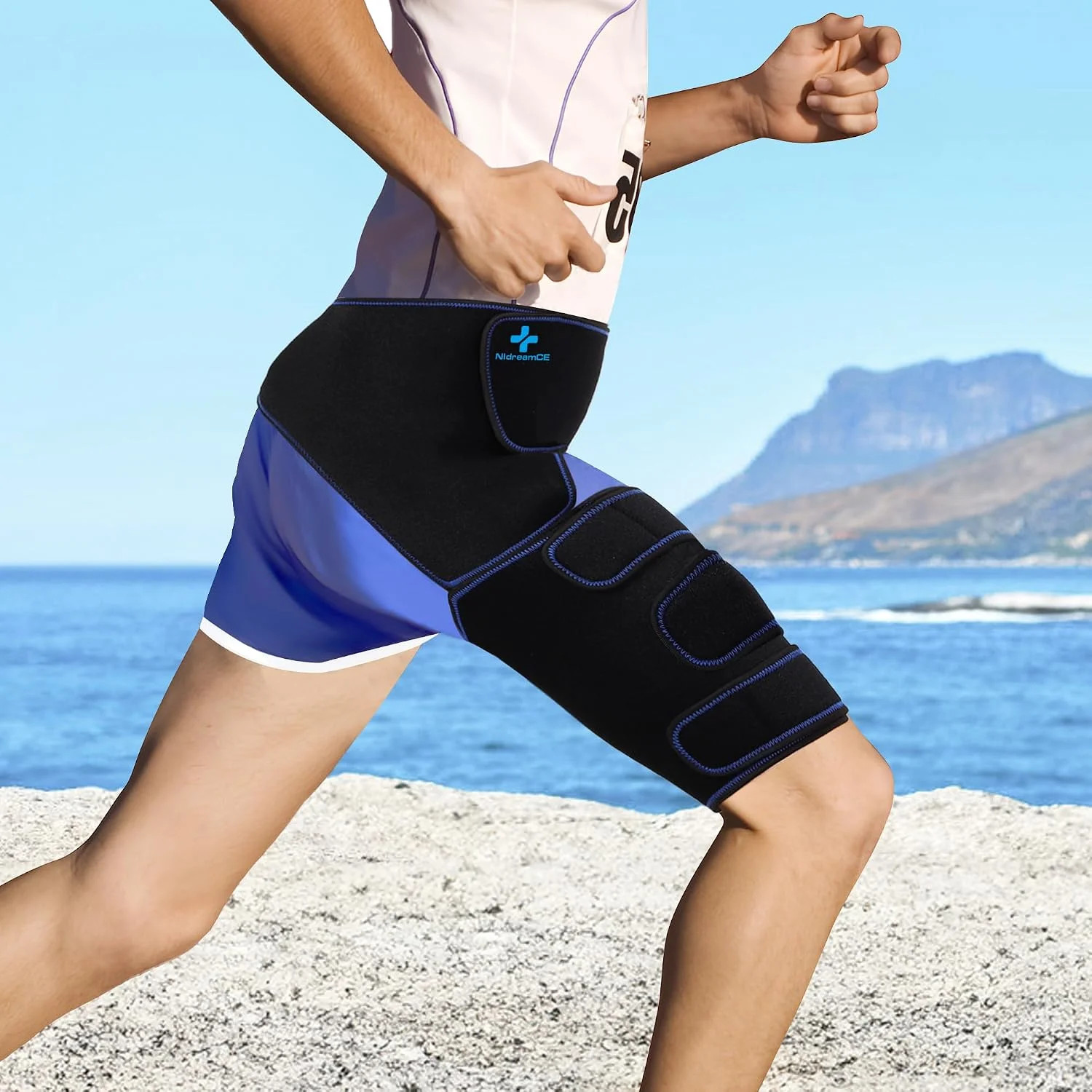 Hip Brace for Sciatica Pain Relief Devices Adjustable Hamstring,Thigh,Right
