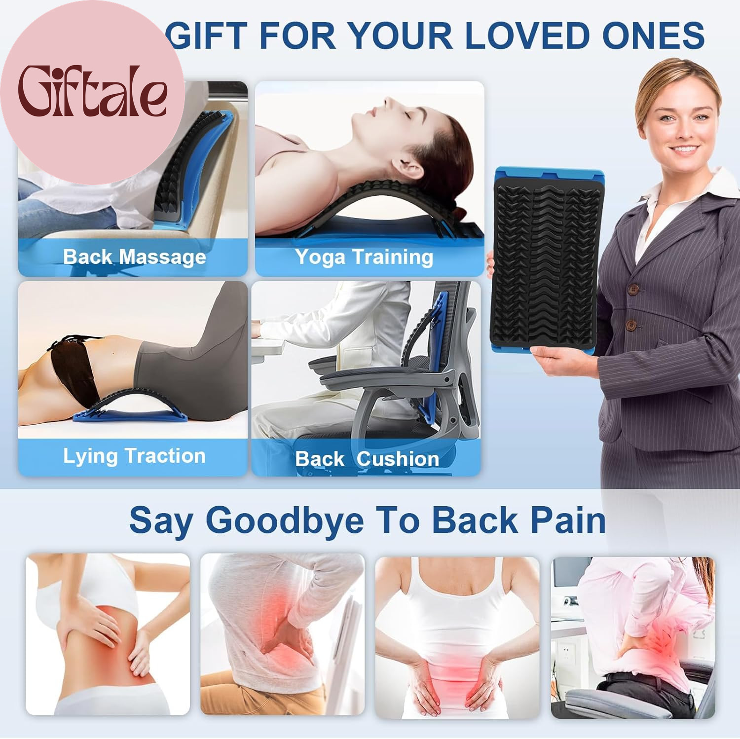 Back Stretcher for Lower Back Pain Relief, Multiple Level Adjustable Arch Lumbar