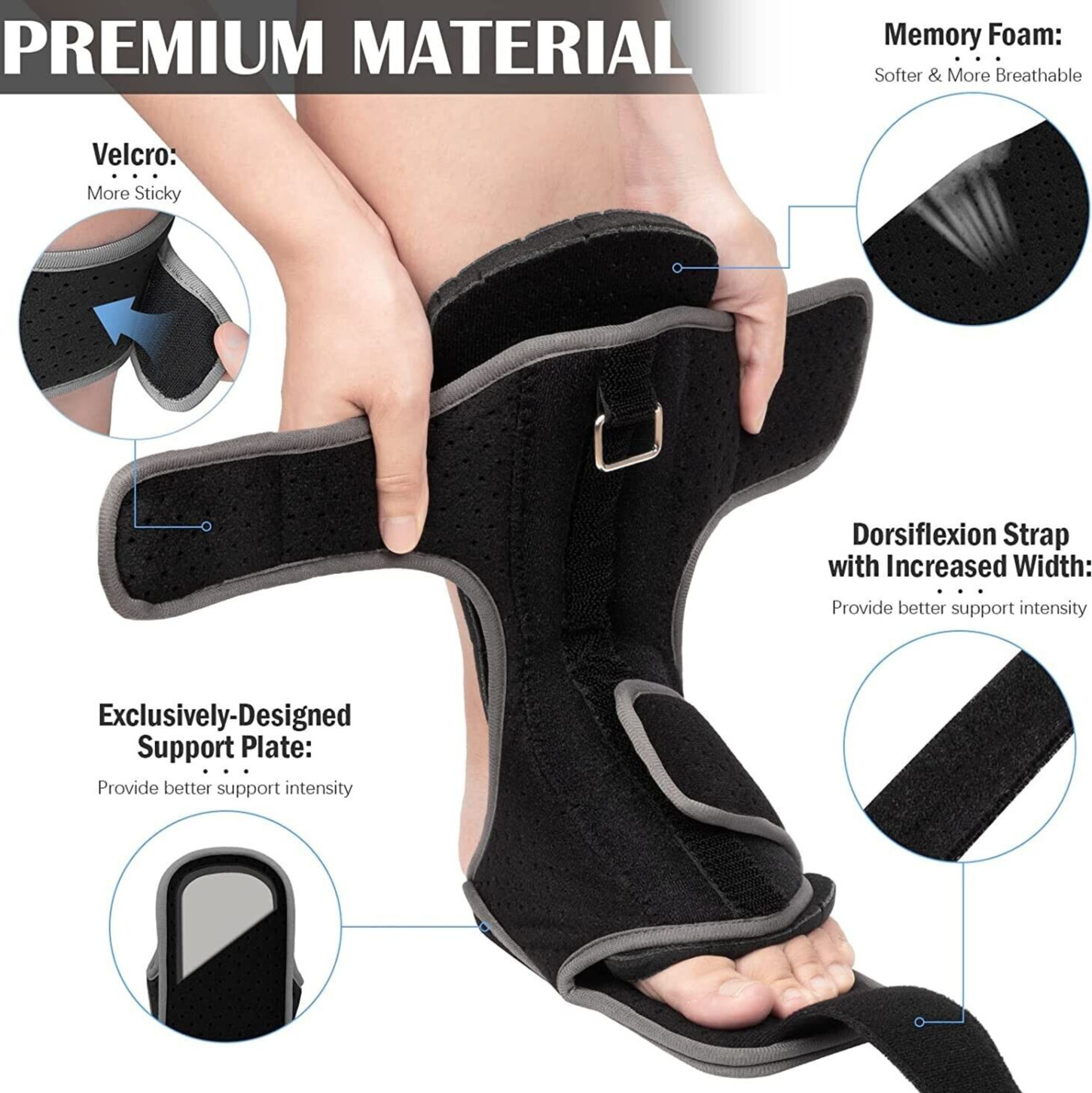 Plantar Fasciitis Dorsal Night Splint Achilles Tendonitis Brace Drop Foot Suppor