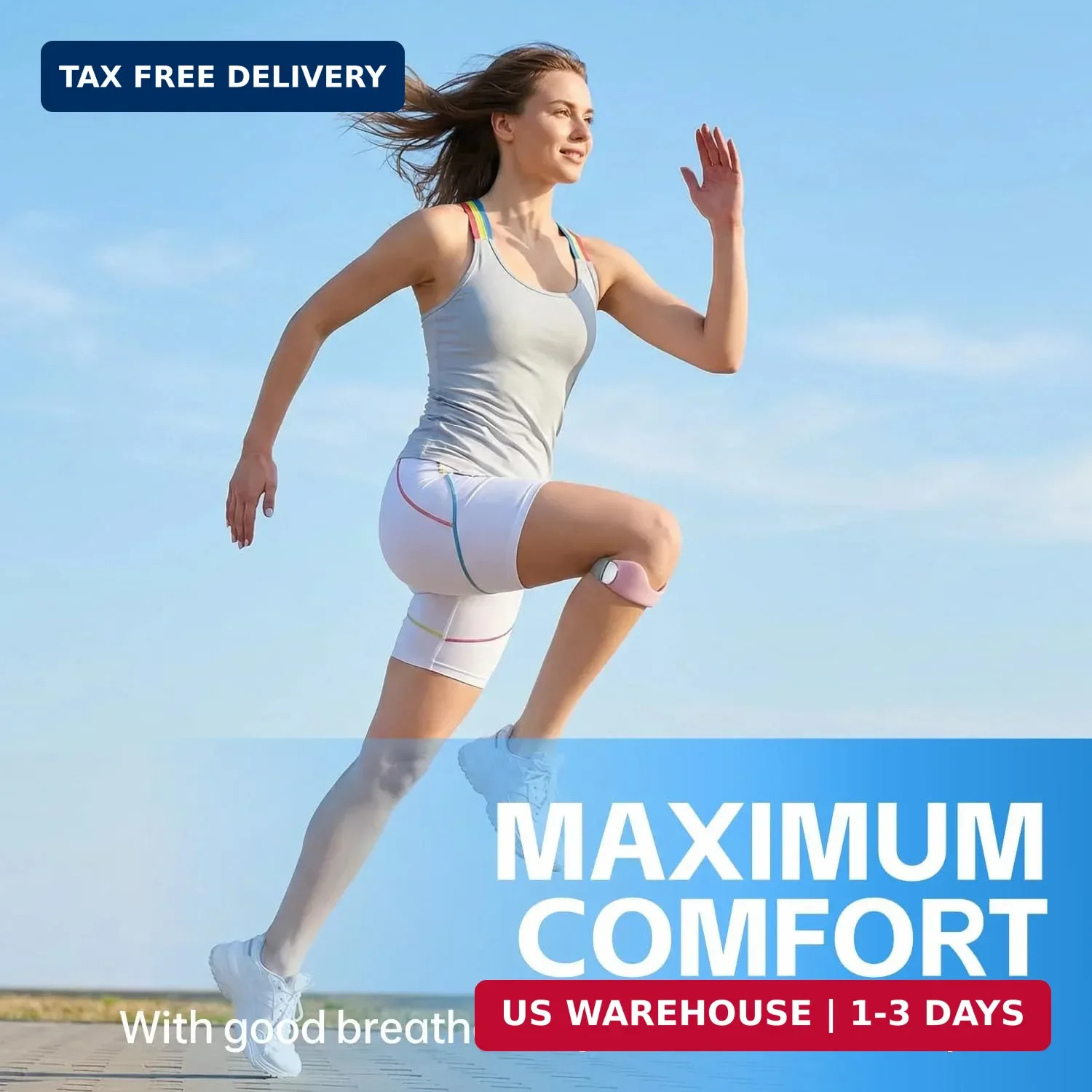 2Pack Silicone Patella Knee Bands -flex Wrap Knee for Men and Women, Non-Slip Pa