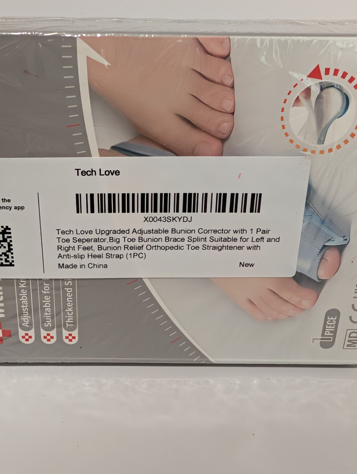 NIB. BUNION CORRECTOR. ADJUSTABLE KNOB BRACE/SPLINT. By Tech Love