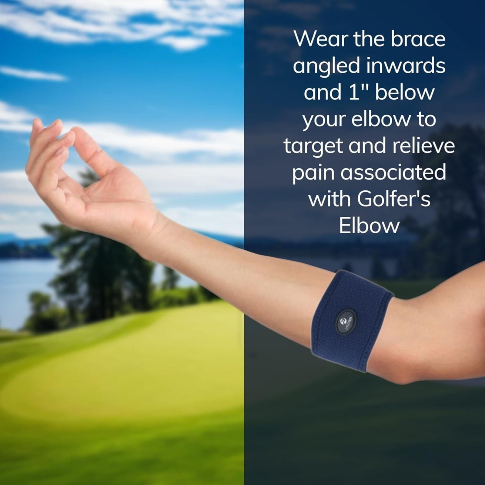 Fittest Pro Elbow Brace 2 Pack for Tennis & Golfer’s Elbow Pain Relief (Navy)