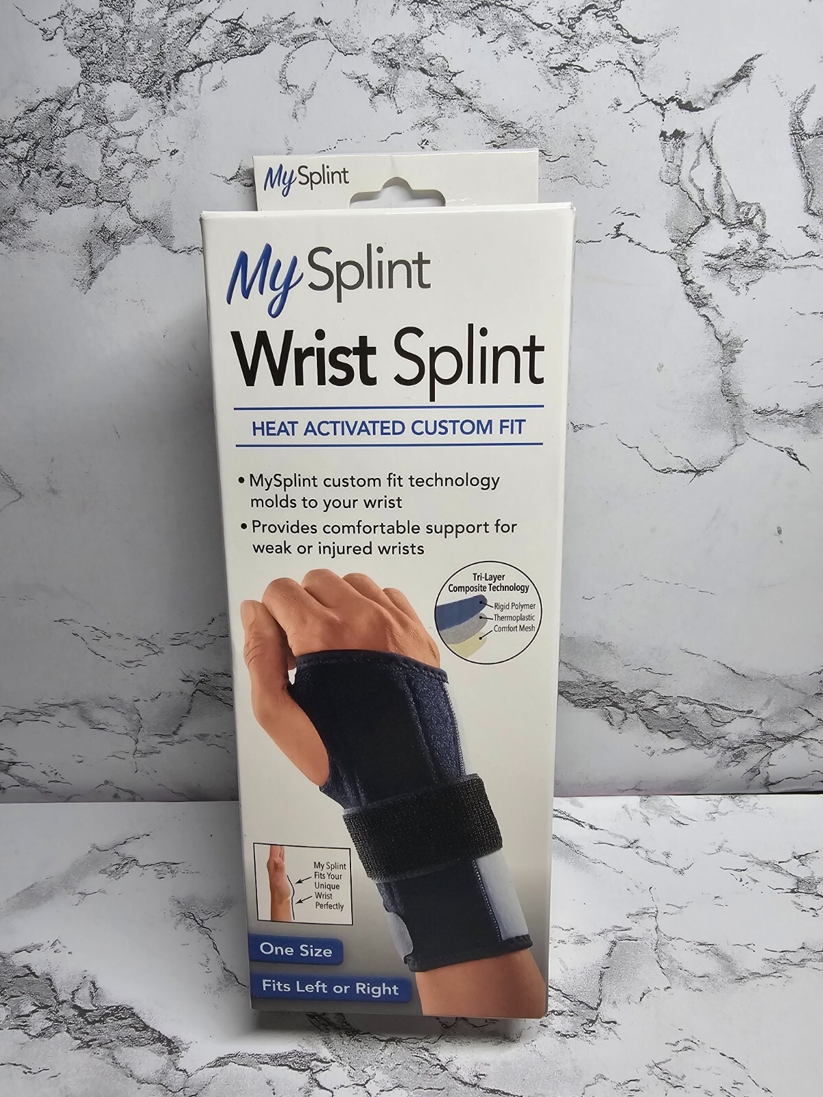 My Splint Wrist Splint Heat Activated Custom Fit Left/Right Hand Tri Layer OS
