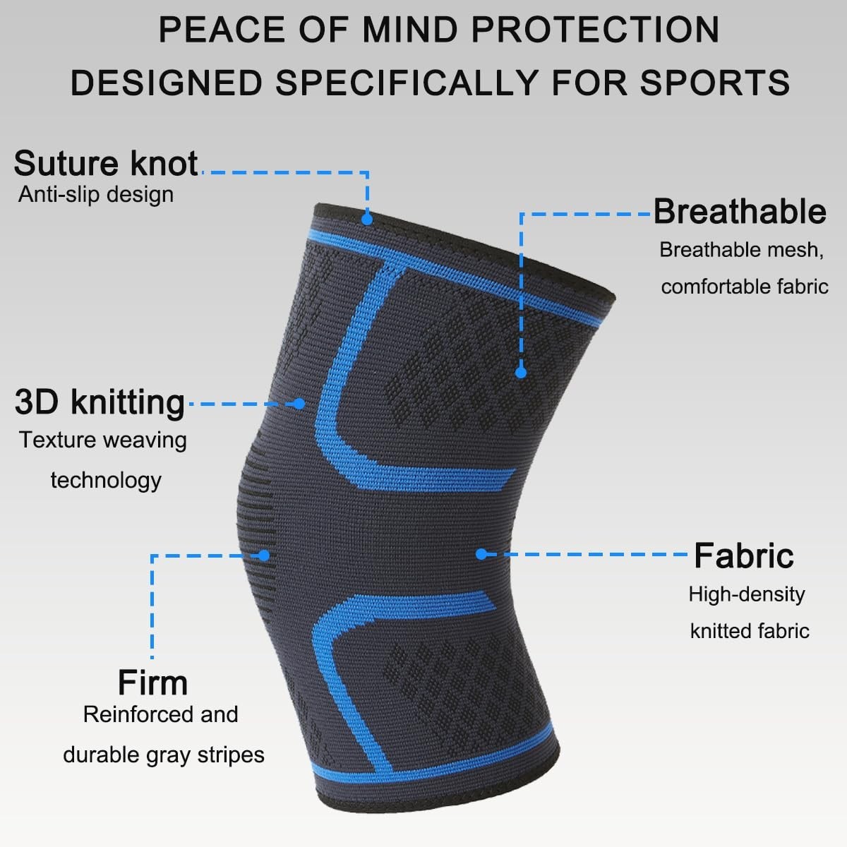 2-Pack Compression Knee Sleeves for Men & Women – Support for Running, Weightlif