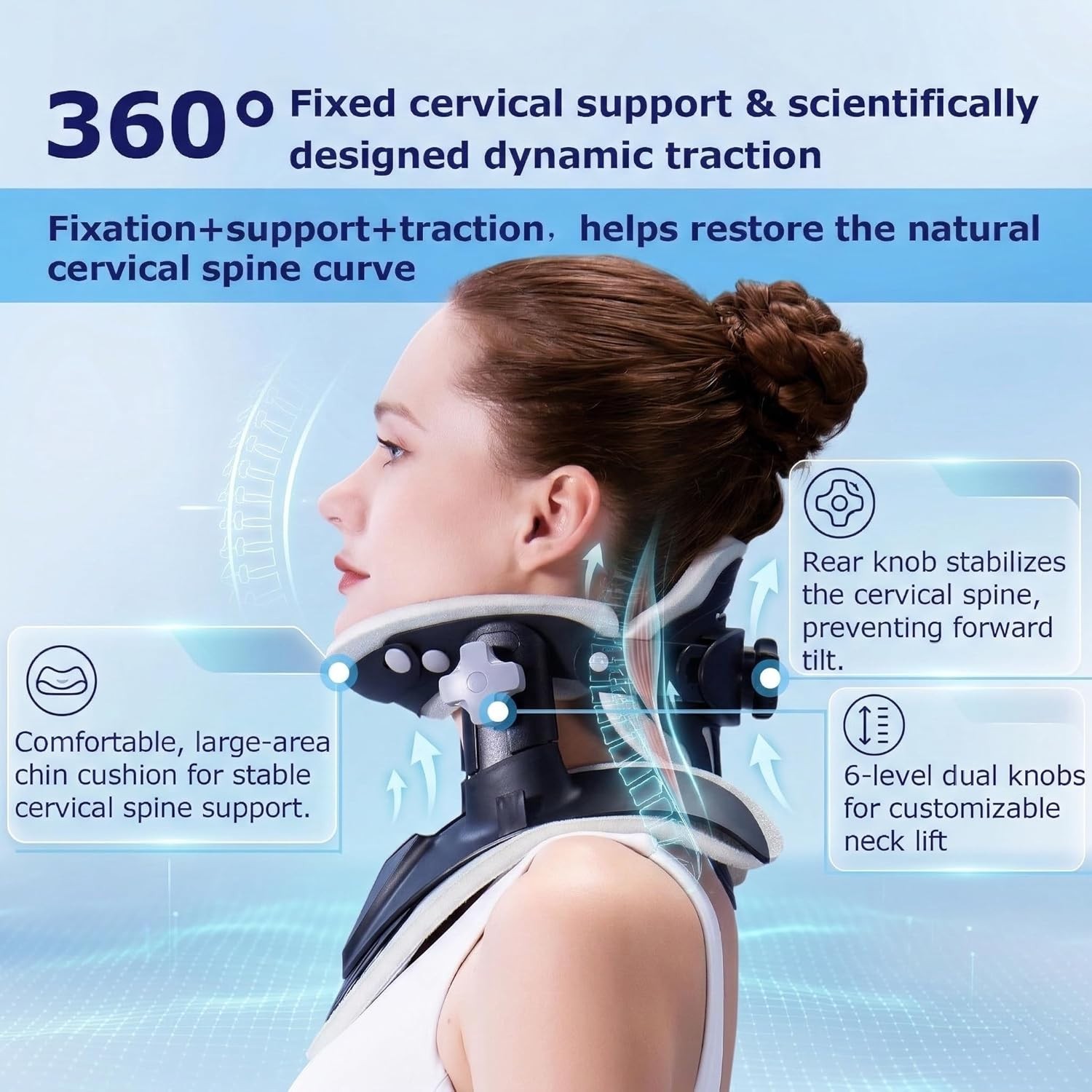 Neck Stretcher Cervical Traction, Neck Braces for Neck Pain and Support, Adjusta