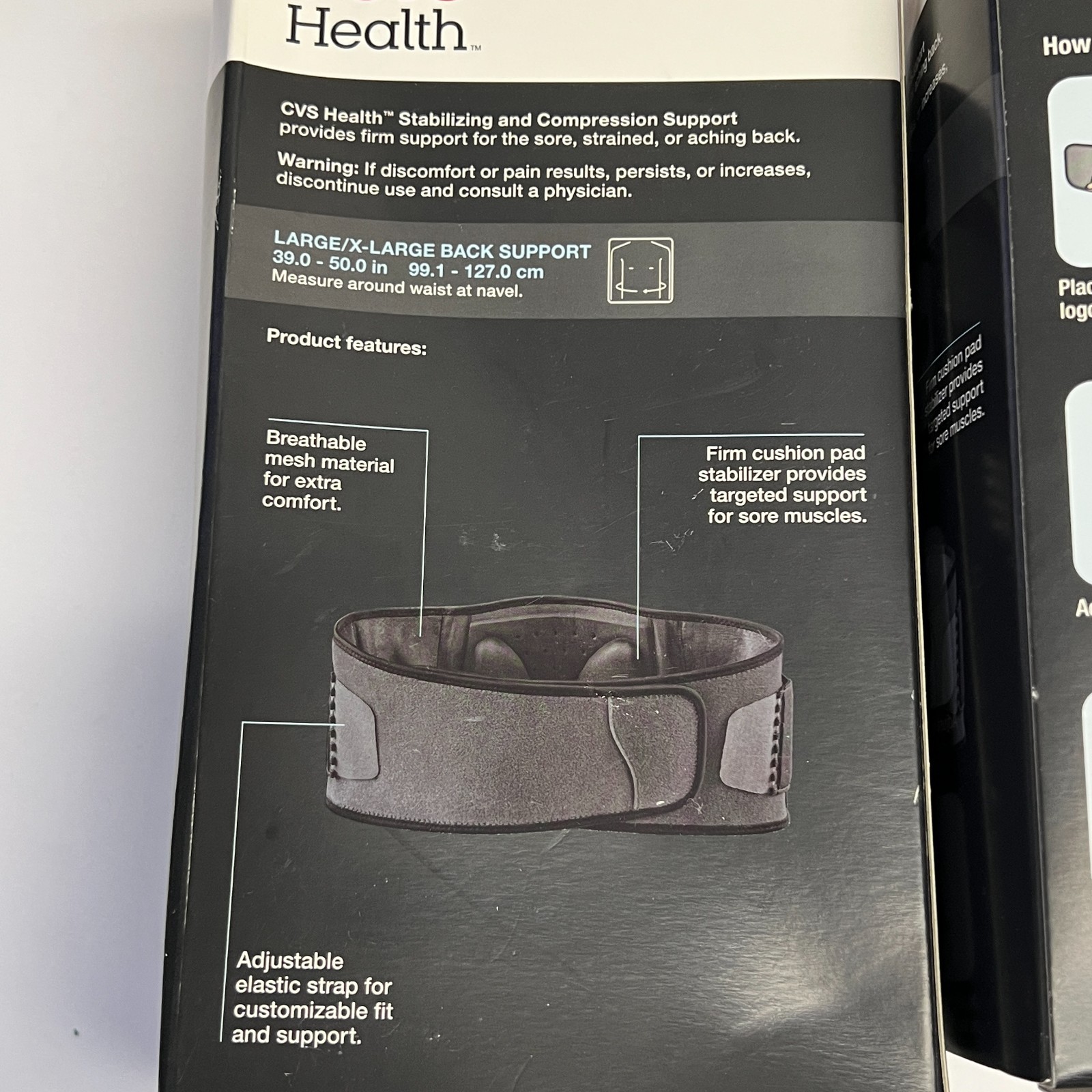 2 CVS Firm Support Back Deluxe Stabilizing Support L/XL NEW