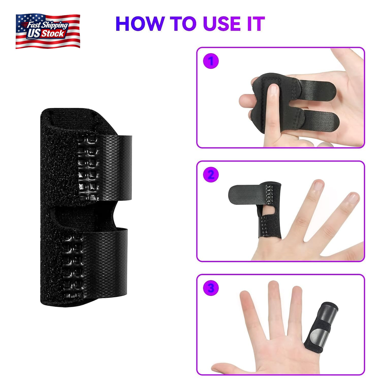 2 PCS Small Finger Splint, Adjustable Trigger Finger Splint, Straightener for Br