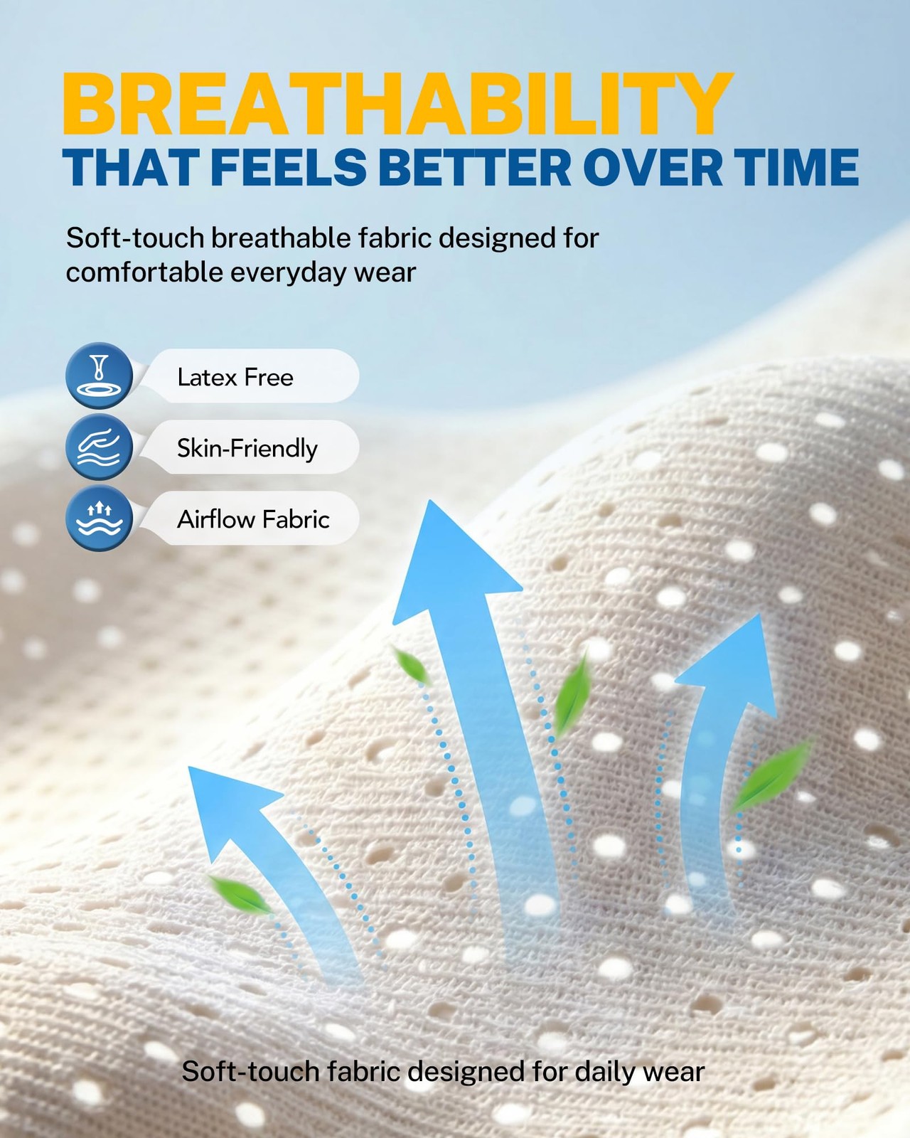 Fitomo Wrist Brace with Soft-Touch Fabric, Breathable Compression S/M, Blue