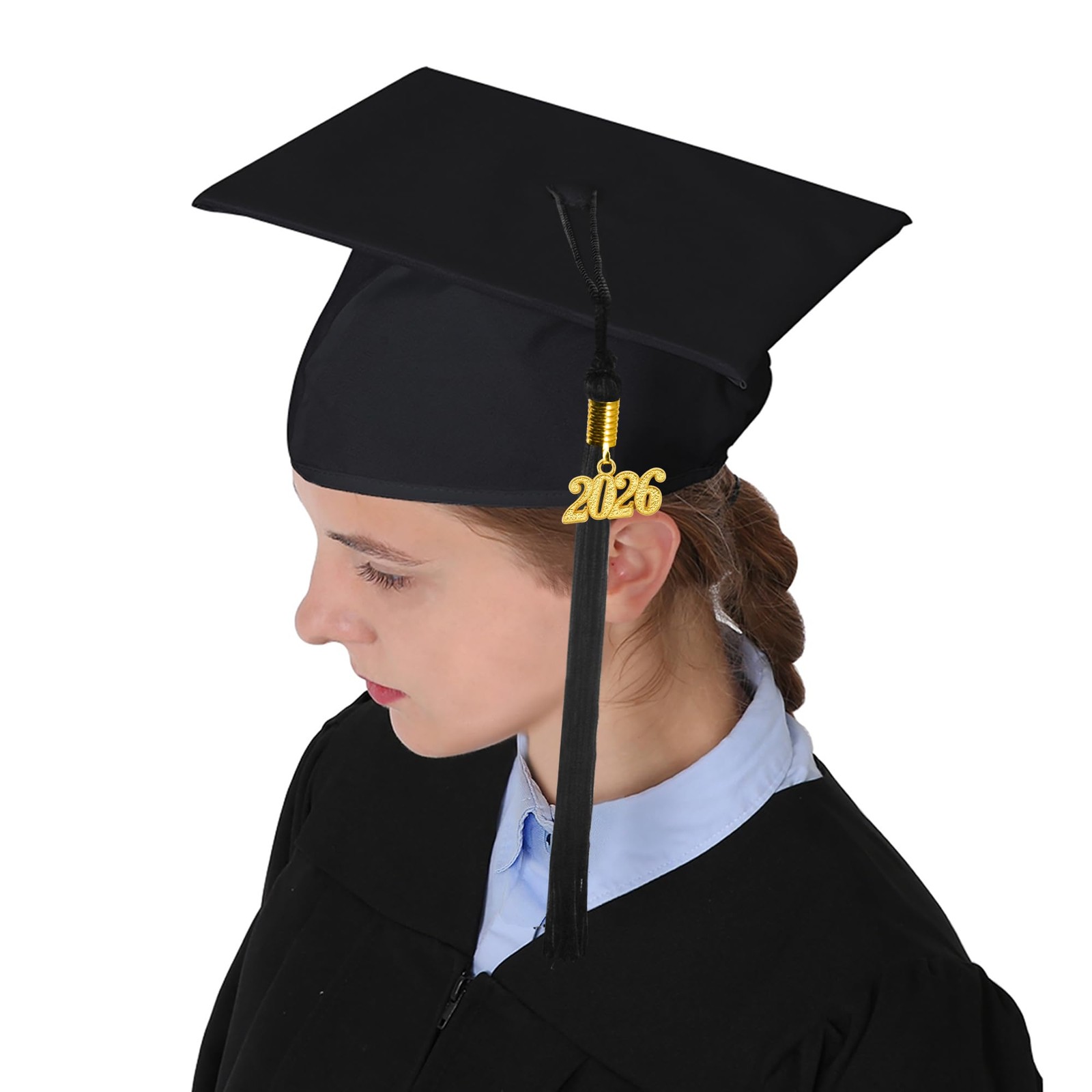 GraduationMall Unisex Adult Matte Graduation Cap with 2026 One Size, Black