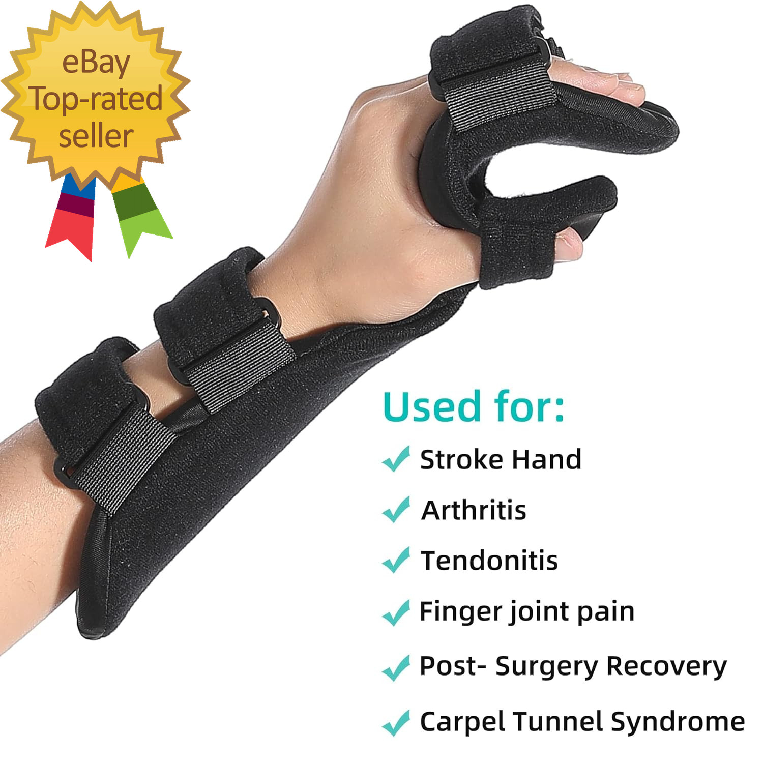 Resting Hand Splint with Finger Separators – Hand Brace for Finger Contractures