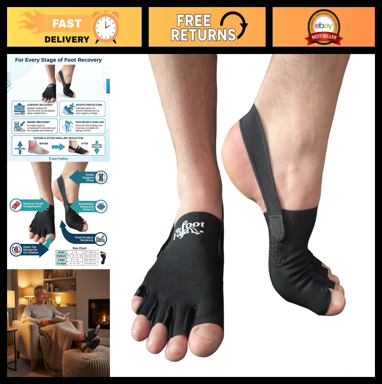 Compression Foot Sleeve & Socks for Swelling Relief, Arch Support, Plantar Pain,