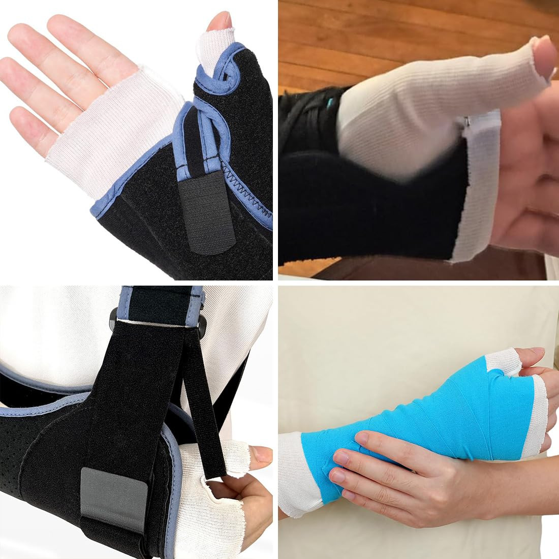 Tubular Stockinette, 4PCS Hand Socks for Splint Elastic Arm Cast Cover Gauze Sle