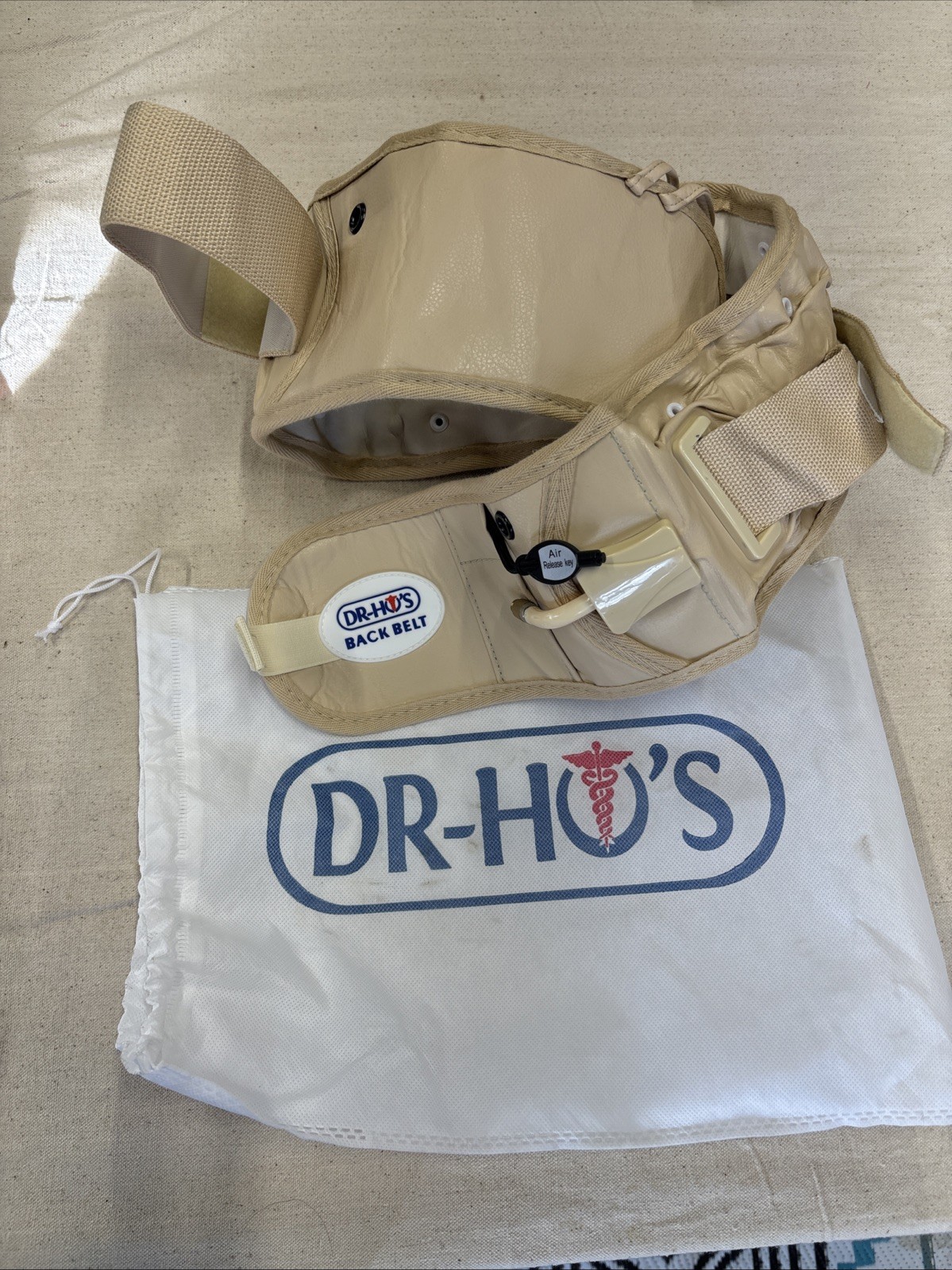 DR-HO’S 2-in-1 Back Relief Belt A 25-41 Waist Beige Inflatable Pain Relief New