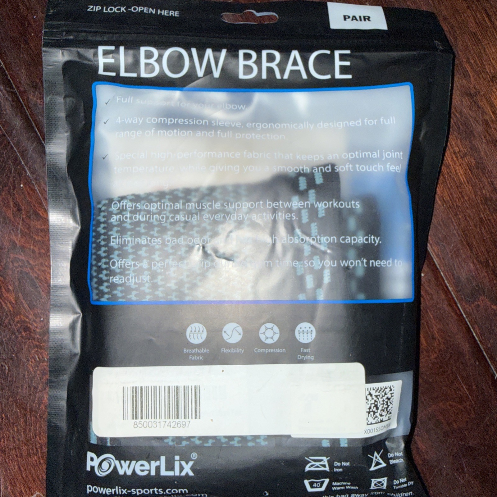PowerLix Elbow Brace Compression Support, 1 Pair – Small
