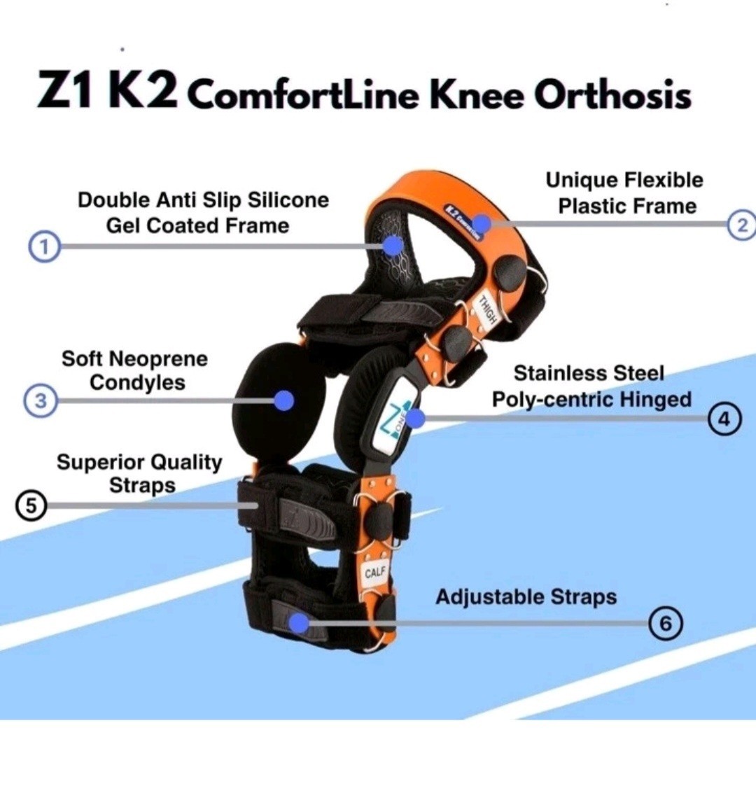 Z1 K2 Knee Brace Size S1 for ACL Ligament Injuries OA & Knee Pain Men/Women NEW