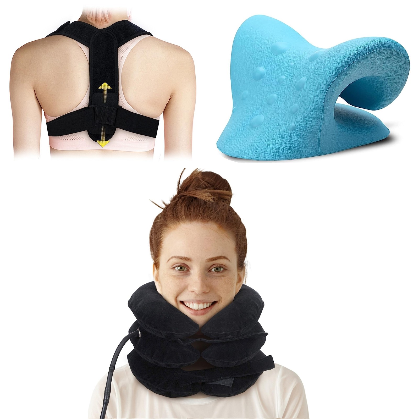 [Value Pack] Cervical Neck Traction Device, Neck Stretcher and Posture Correc…
