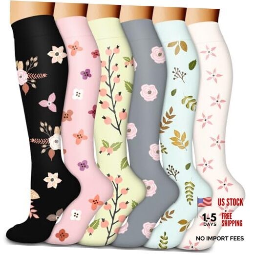Compression Socks for Women & Men Circulation(6 Large-X-Large 01-Assorted28