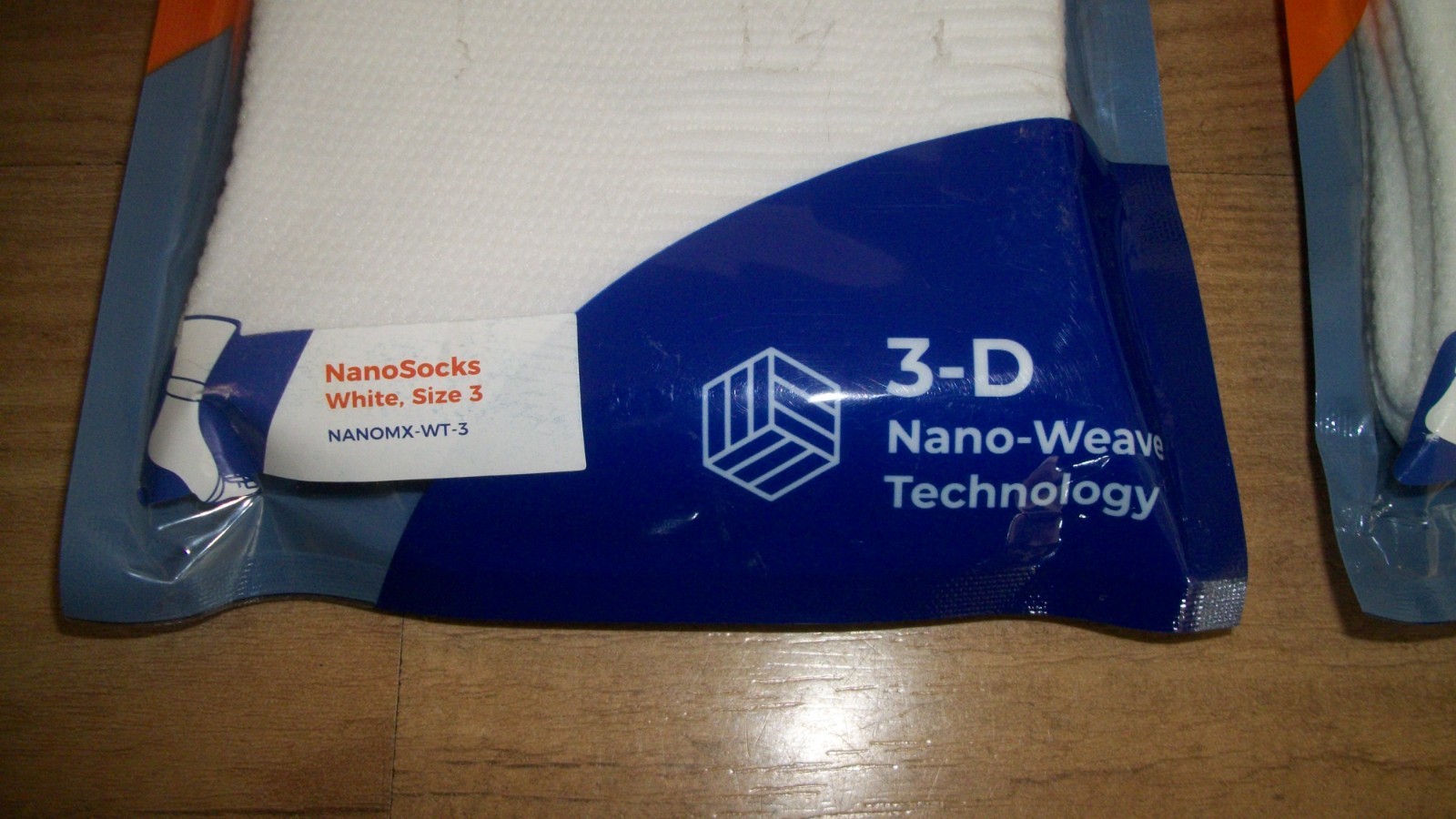 2 Pair Nanosocks Socks 3D Nano-Weave Technology Nanomx-WT-3 White Size 3 NEW