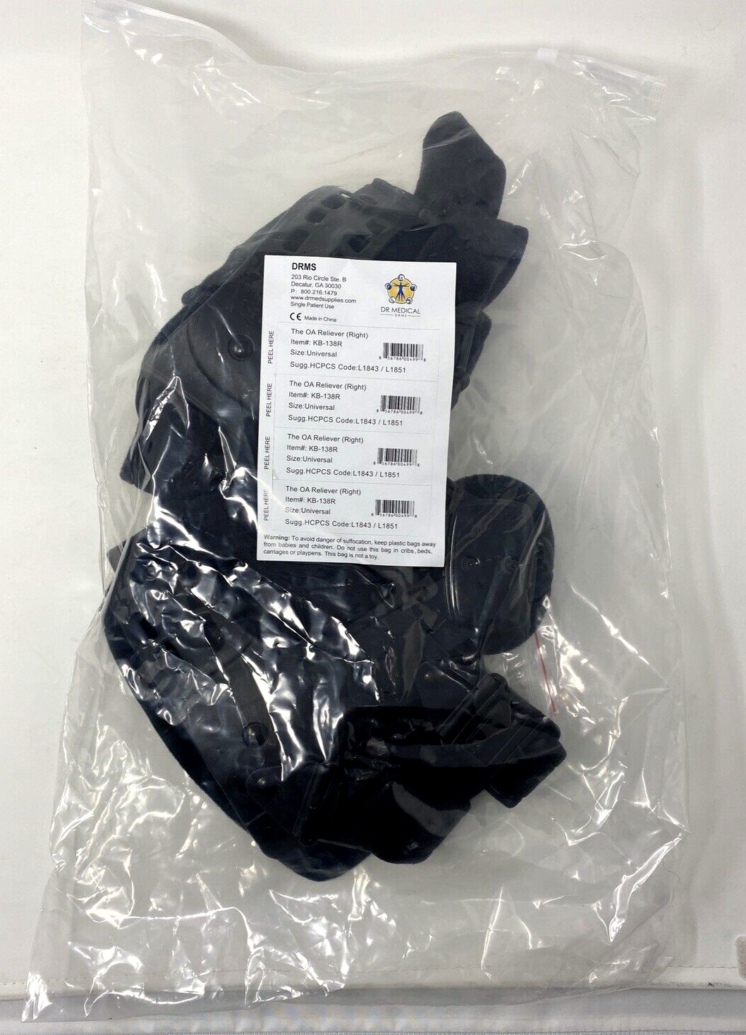 Dr Medical Knee Brace Support RIGHT KNEE KB-138R The OA Reliever Universal NEW