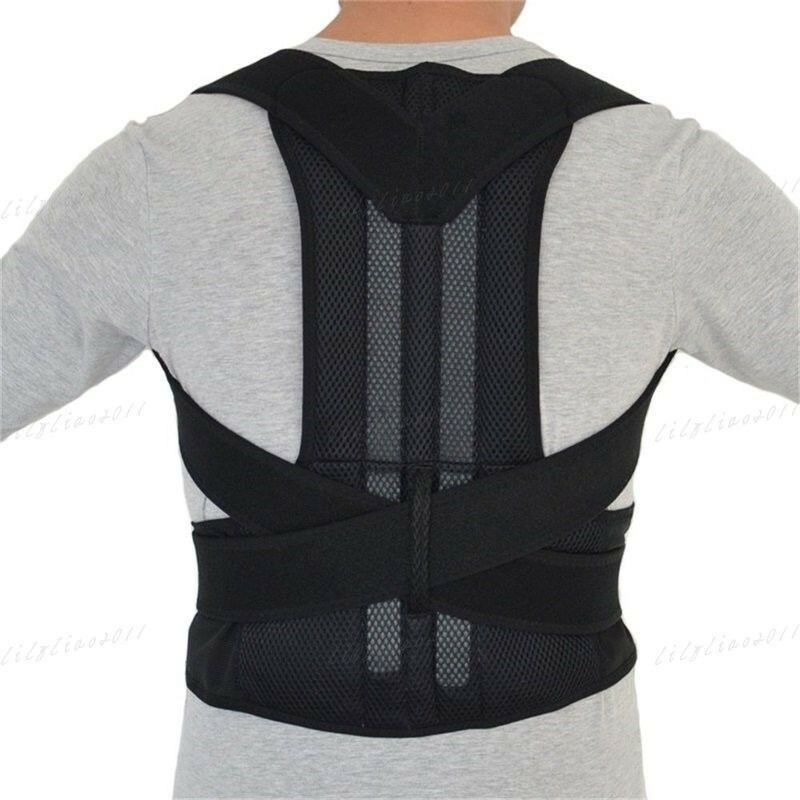 Adjustable Back Posture Corrector Magnetic Therapy Belt Brace Support Women Men