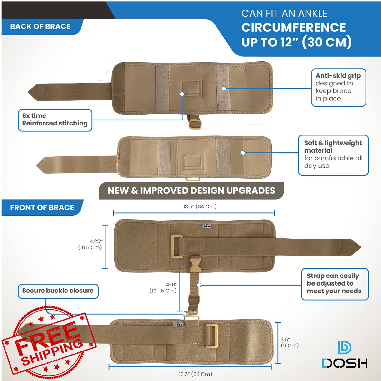 Dosh Beige Foot Drop Brace