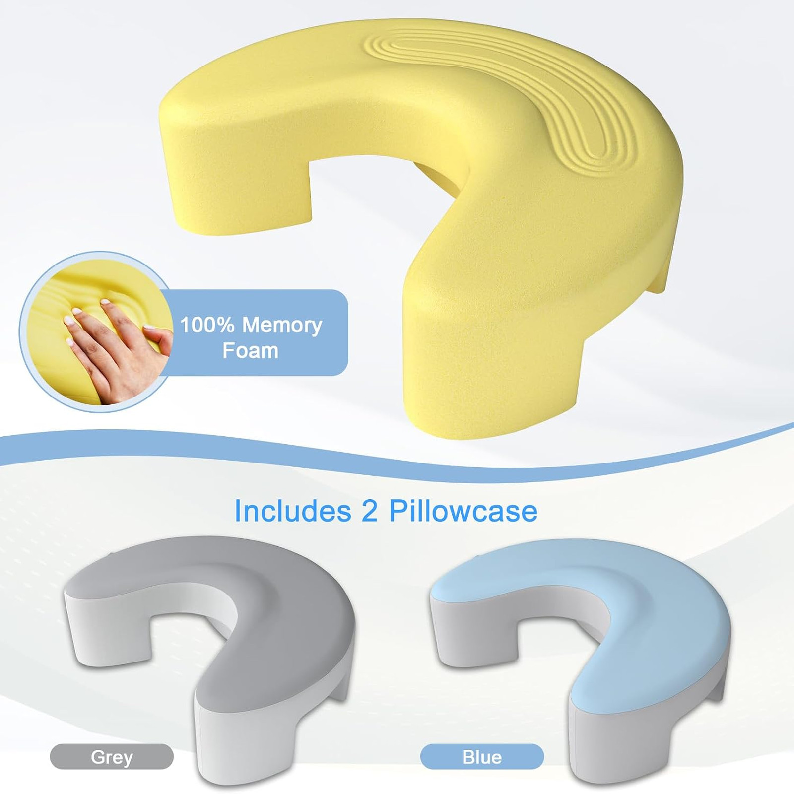 Side Sleeper Pillow with Arm Holes for Adults, Memory Foam Cervical Neck