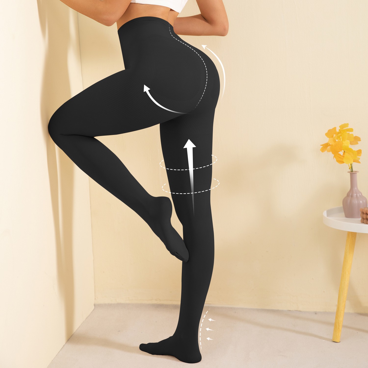 Pantyhose Compression Stockings Support Fashion Women High Leg Slimming Hip Up