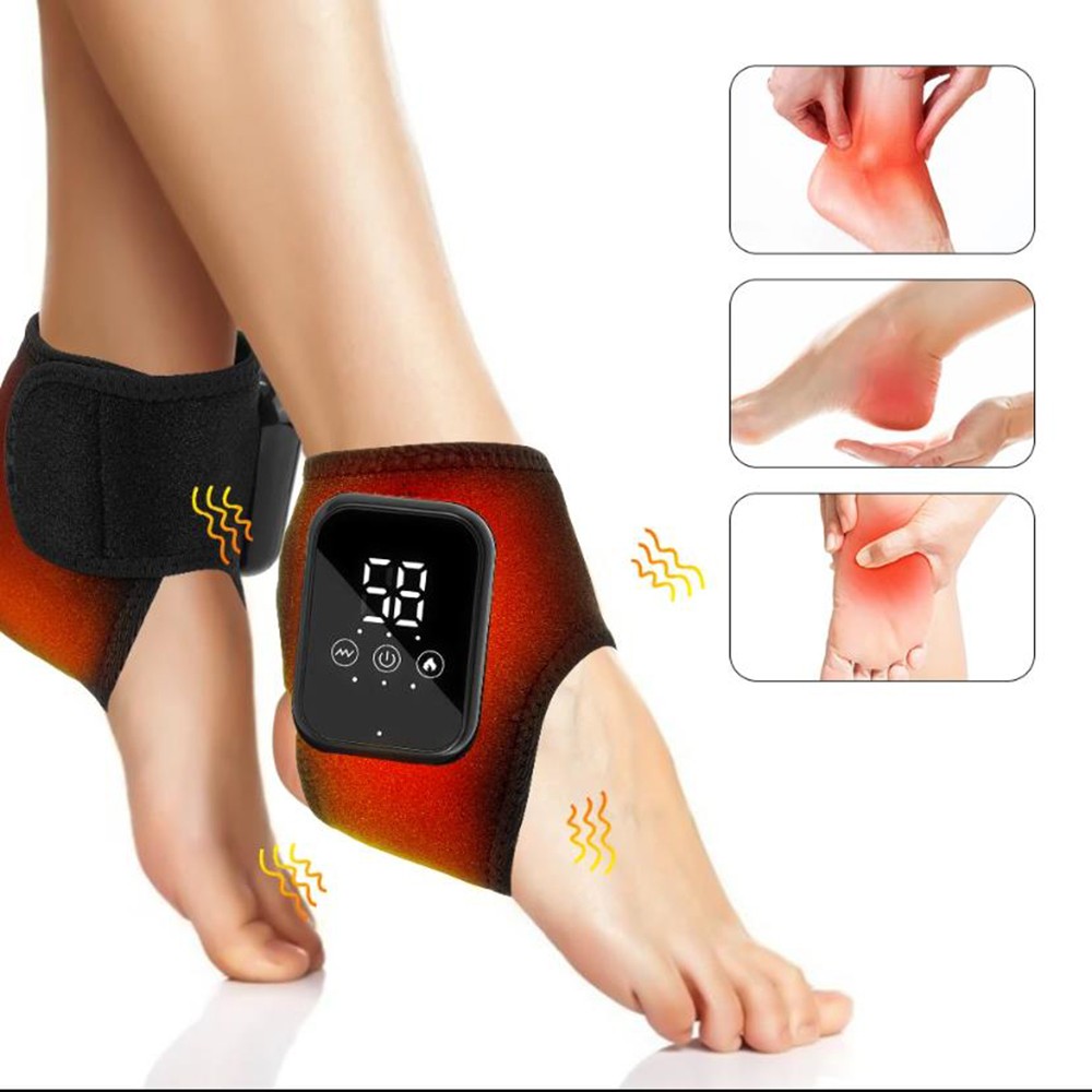 2x Electric Foot Ankle Massager Heating Vibration & Hot Compress Pain Relief