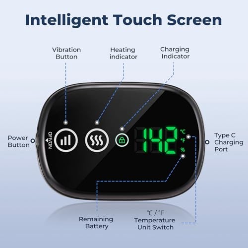 Cordless Heated Knee Massager, 3-in-1 Heating Pad One Size Black-gray 2pcs