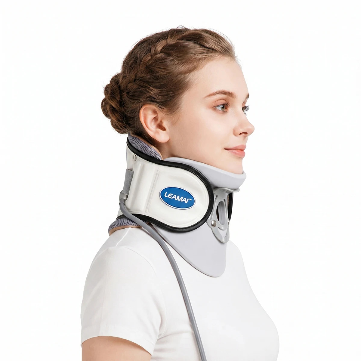 Adjustable Cervical Neck Traction Collar Airbag Pump Brace Spine Alignment