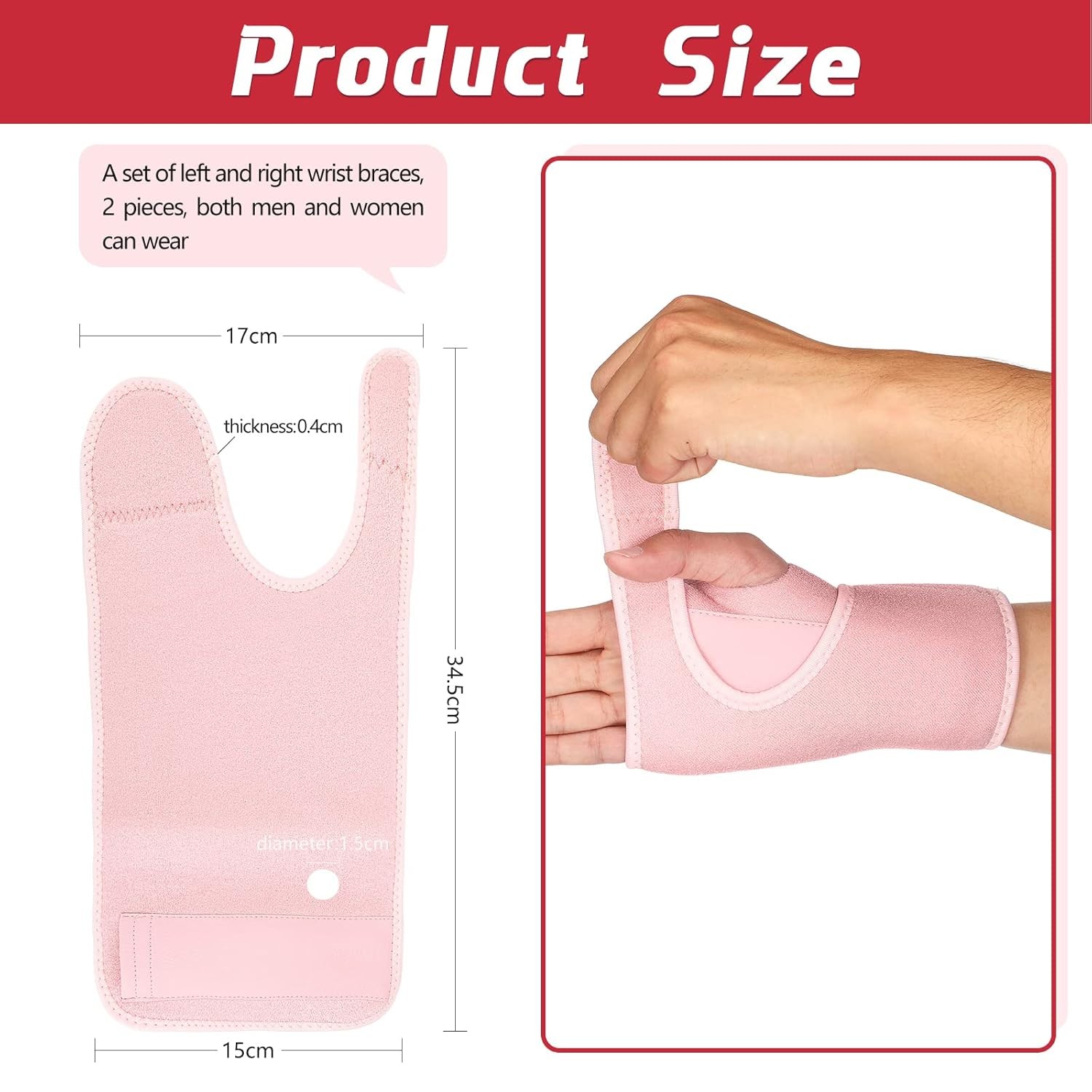2 Pieces Carpal Tunnel Wrist Braces for Night Wrist Sleep Support Brace Wrist Sp