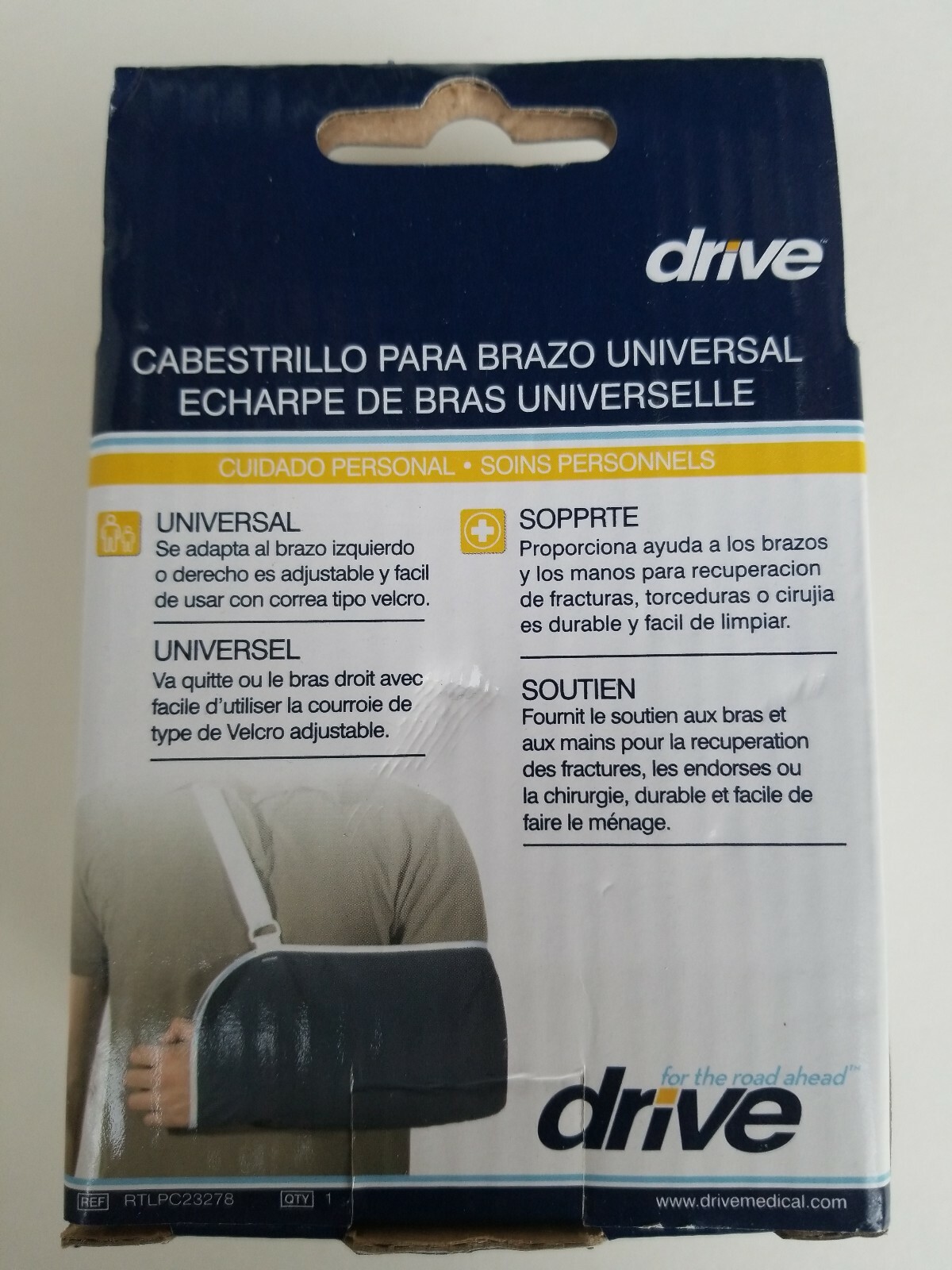 Drive Universal Arm Sling With Adjustable Hook and Loop Closure