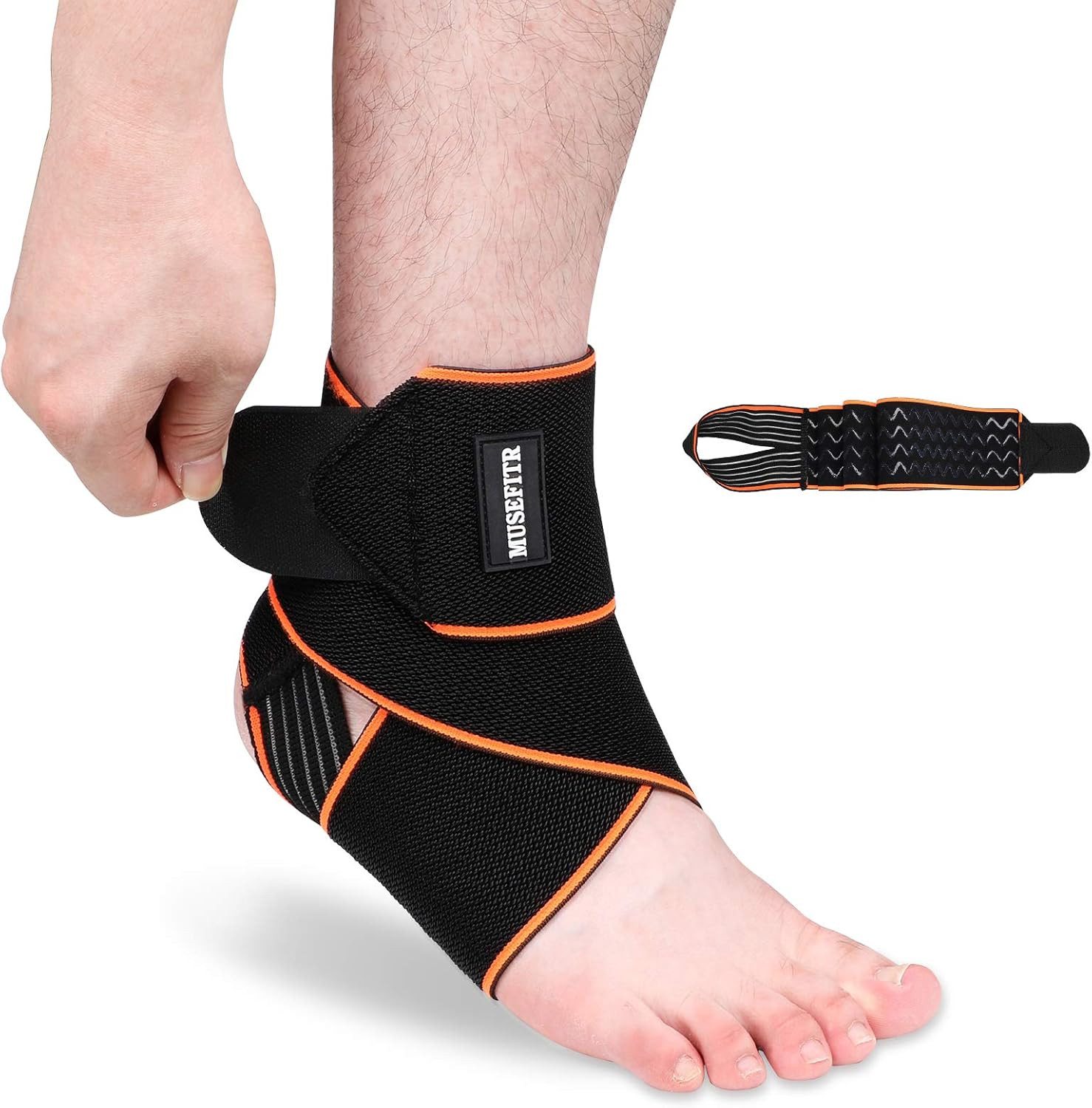 1 Pack Adjustable Ankle Brace for Women and Men, Ankle Support for Sprain Planta