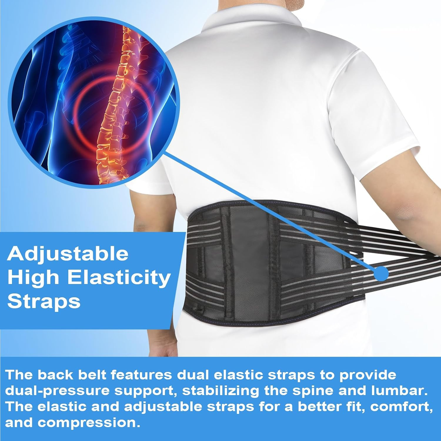 Back Brace for Lower Back Pain Relief, Lumbar Support Belt for Men&Women | for W