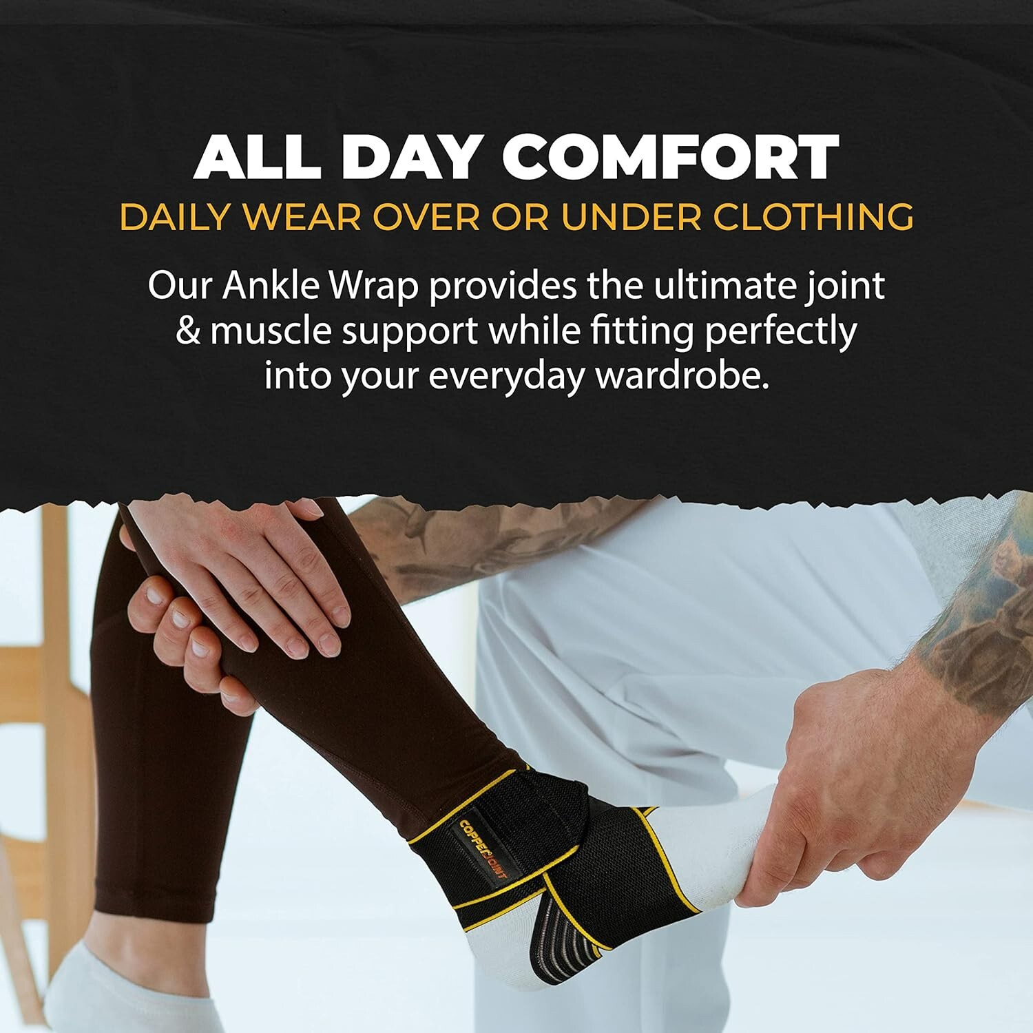 Ultimate Comfort Ankle Support Brace – Copper Infused – Adjustable Strap