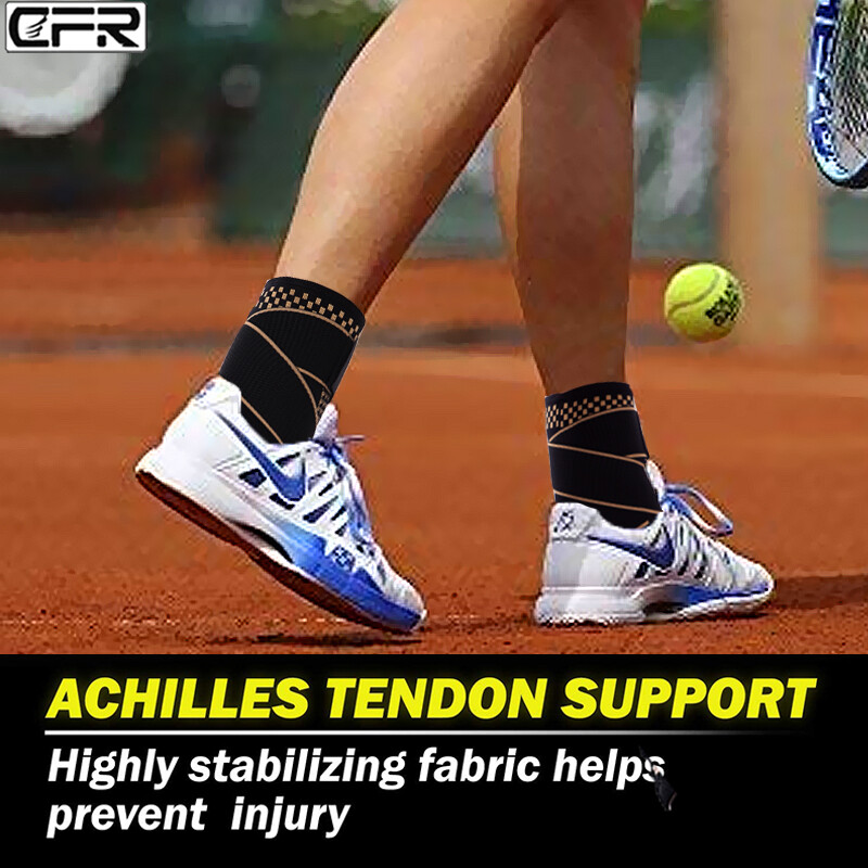 Copper Ankle Brace Support Compression Sleeve Relief Plantar Fasciitis Foot Wrap
