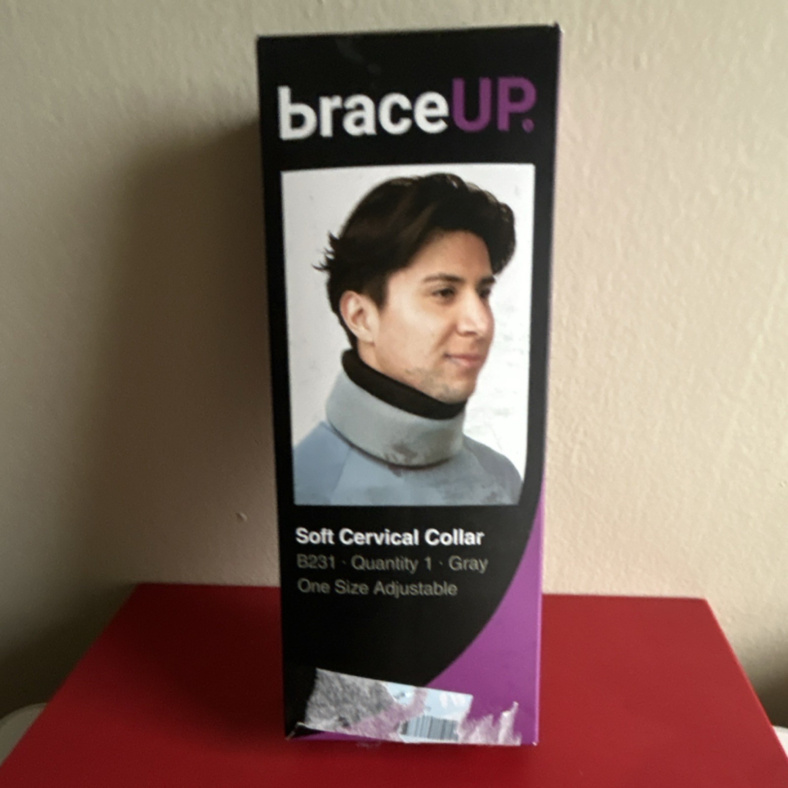 braceUP B231 Soft Cervical Collar Adjustable Lightweight Gray One Size