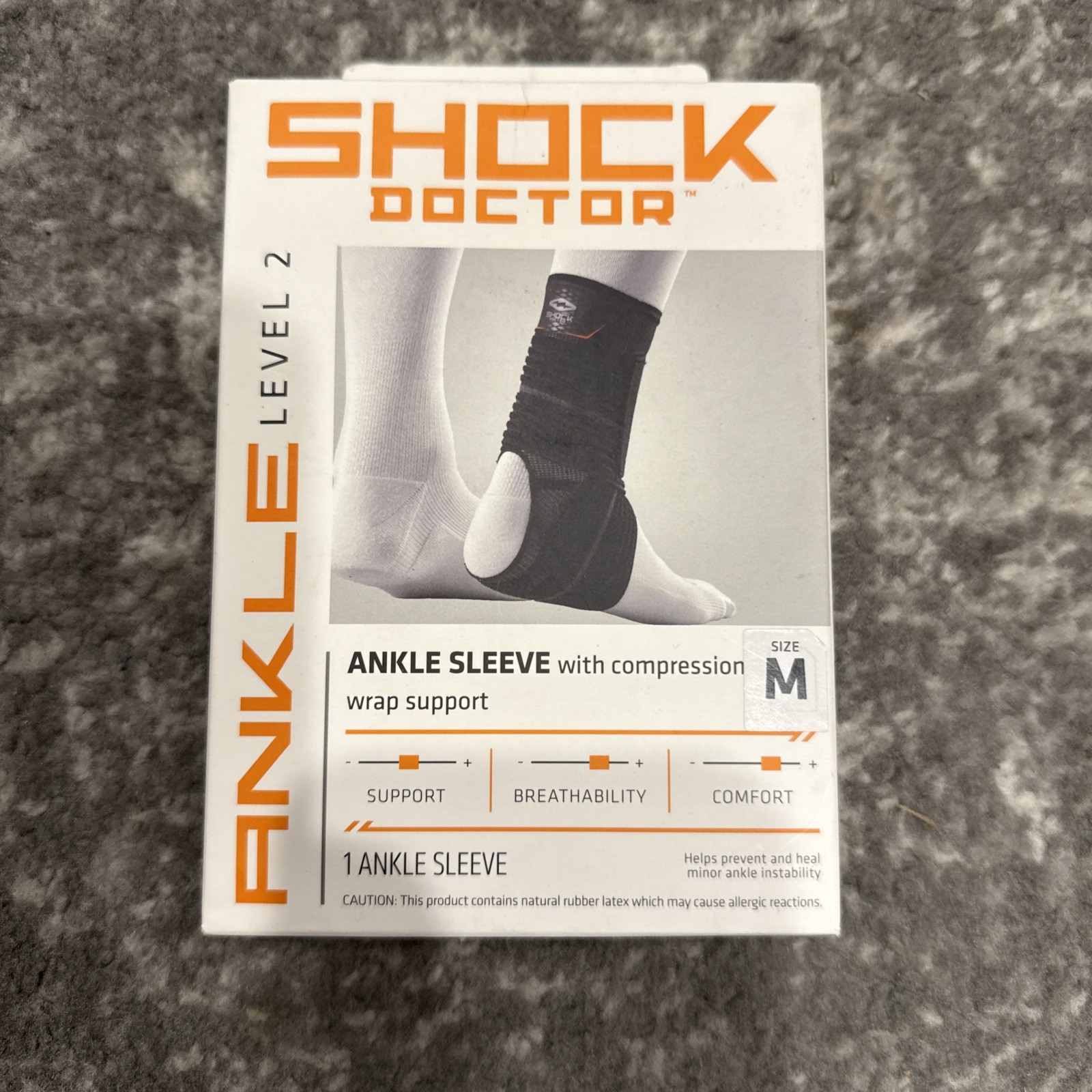 Ankle Sleeve with Compression Wrap Support Black Medium New Free Shipping