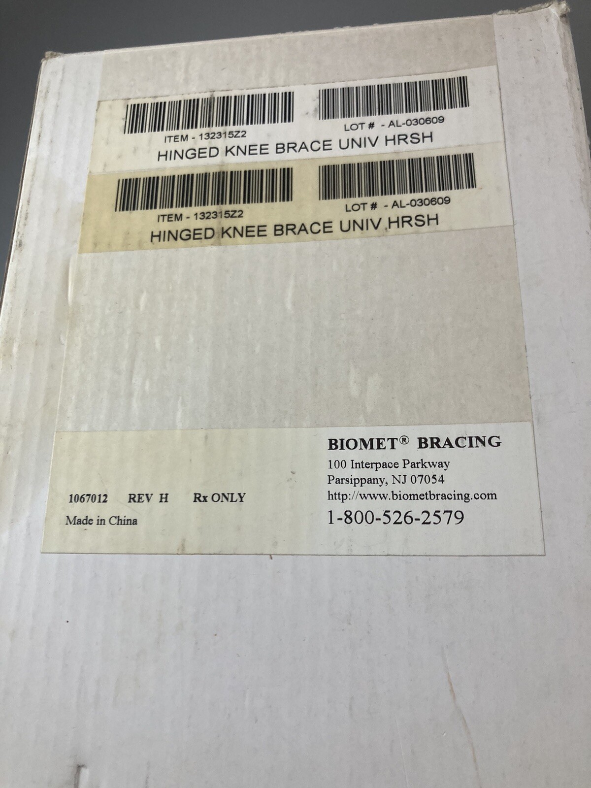 Biomet Knee Brace Large L Hinged Injury Sprain Post Op Black Neoprene