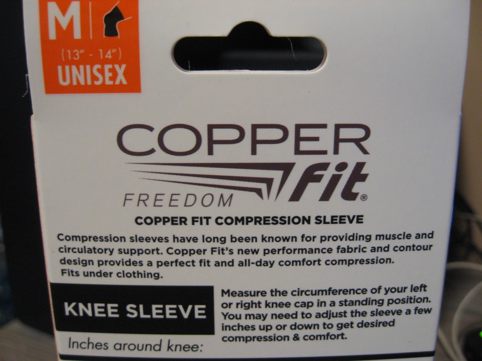 Copper Fit Infused Knee Sleeve – Compression – Black – Unisex Medium 13″ to 14″