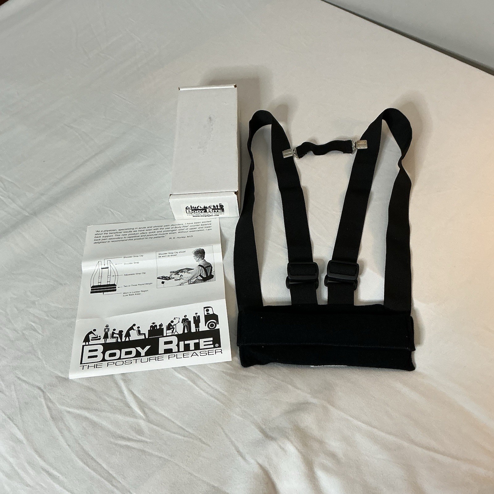Body Rite The Posture Pleaser Adjustable Elastic Straps Black See Pictures