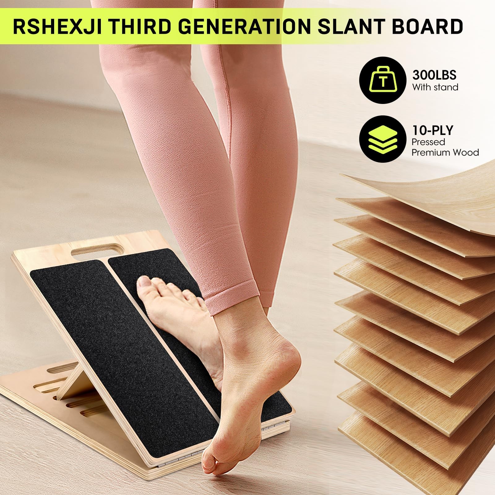 Wooden Slant Board for Calf 15.5″ x 13.3″, Wood-basic Incline